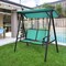 Durable Green Steel Frame 2-Person Outdoor Swing with Adjustable Polyester Canopy